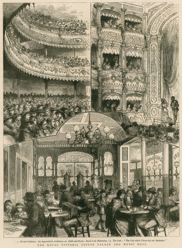 O Royal Victoria Café Palace e Music Hall, em Londres de English School