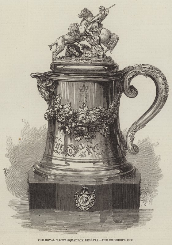 A Royal Yacht Squadron Regatta, a Taça do Imperador (gravura) de English School