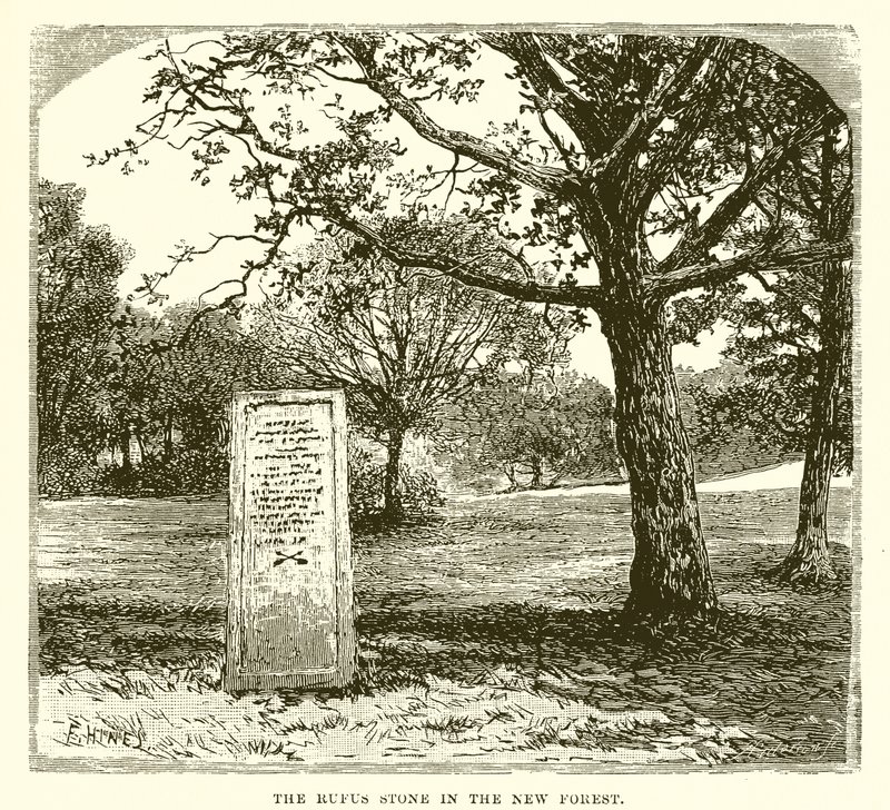 A pedra de Rufus na nova floresta de English School