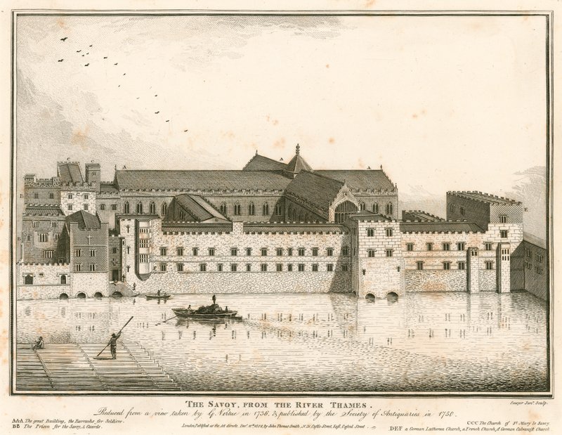 O Savoy, em Londres, do rio Tâmisa de English School