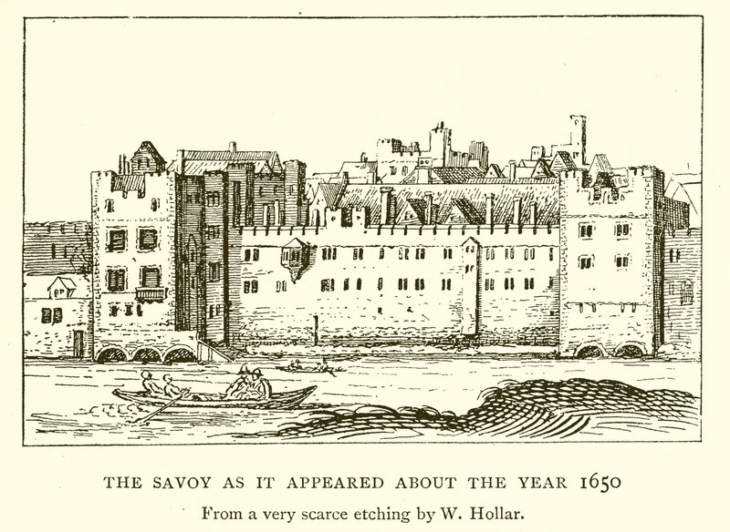 O Savoy como apareceu sobre o ano 1650 de English School