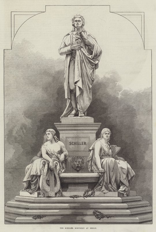 O Monumento Schiller em Berlim (gravura) de English School
