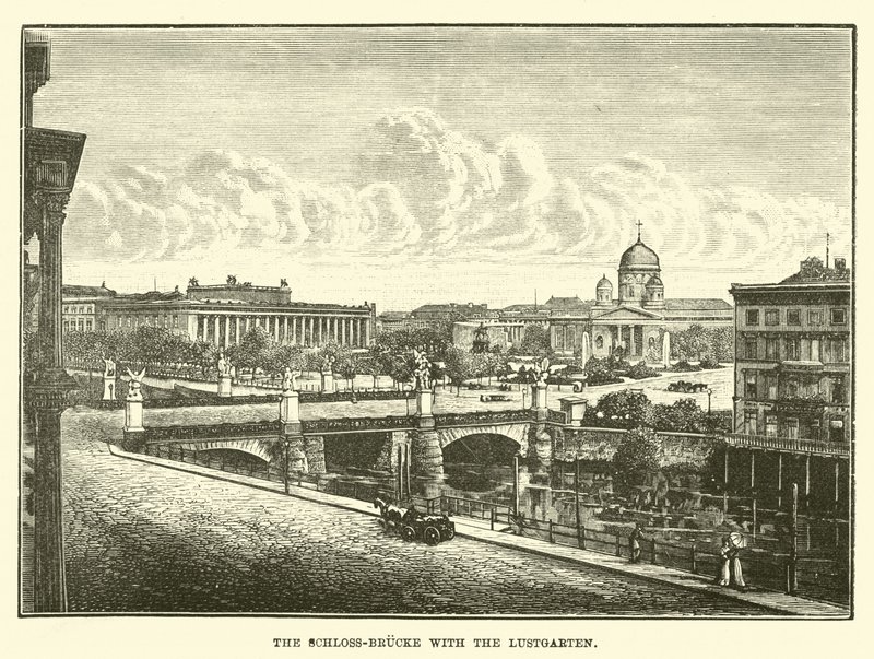O Schloss-brucke com o Lustgarten de English School