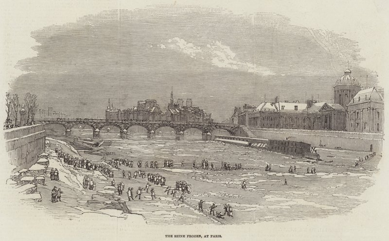 The Seine Frozen, em Paris (gravura) de English School