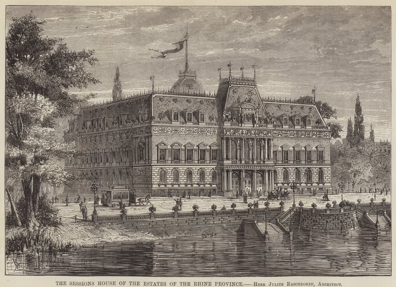 A Casa das Sessões das Fazendas da Província do Reno (gravura) de English School