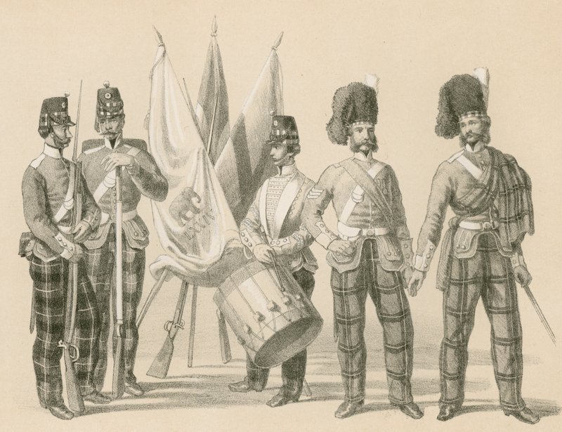 Os Setenta-Segundos ("Duque de Albany") e Setenta e Quatro Highlanders de English School