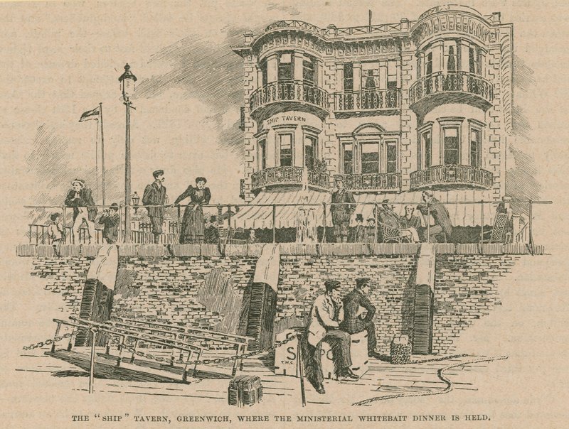 The Ship Tavern, onde o Jantar Ministerial do Whitebait é realizado de English School