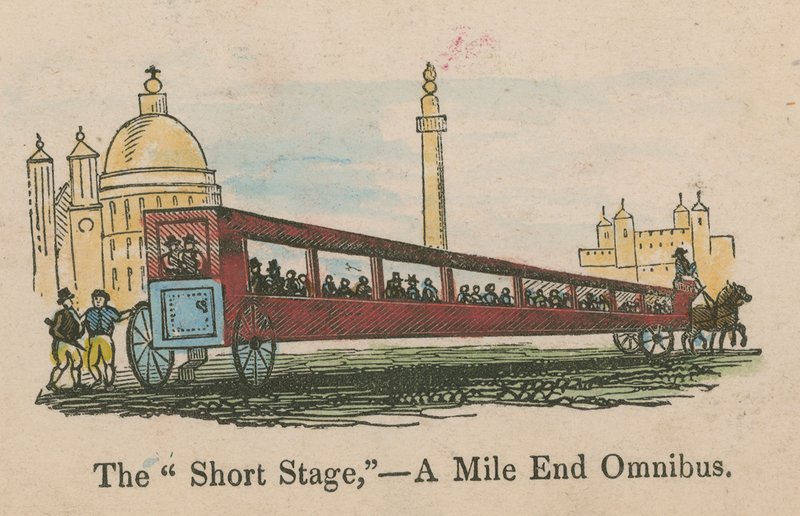 O Palco Curto - um ônibus de fim de milha; desenho animado de English School