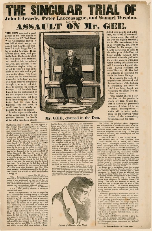 O Julgamento Singular pelo Assalto ao Sr. Gee, 1834 de English School