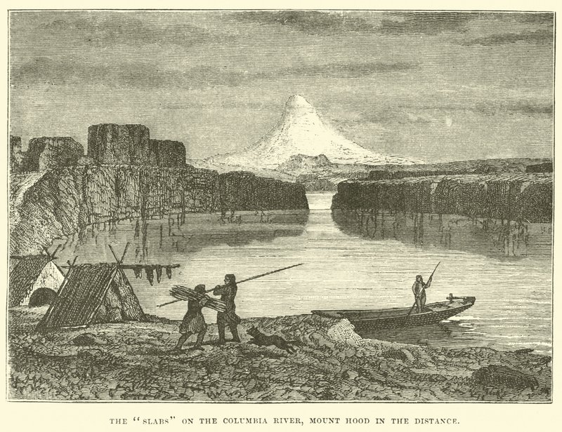 As lajes no rio Columbia, Mount Hood à distância de English School