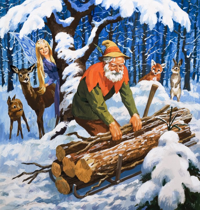 A Fada da Neve, ilustração de "Era Uma Vez" (guache sobre papel) de English School