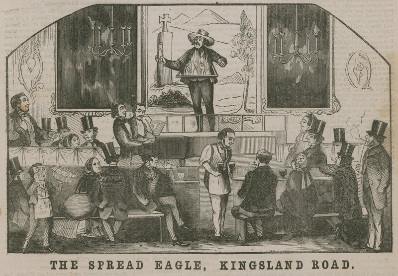 A águia espalhada, estrada de Kingsland, Londres de English School