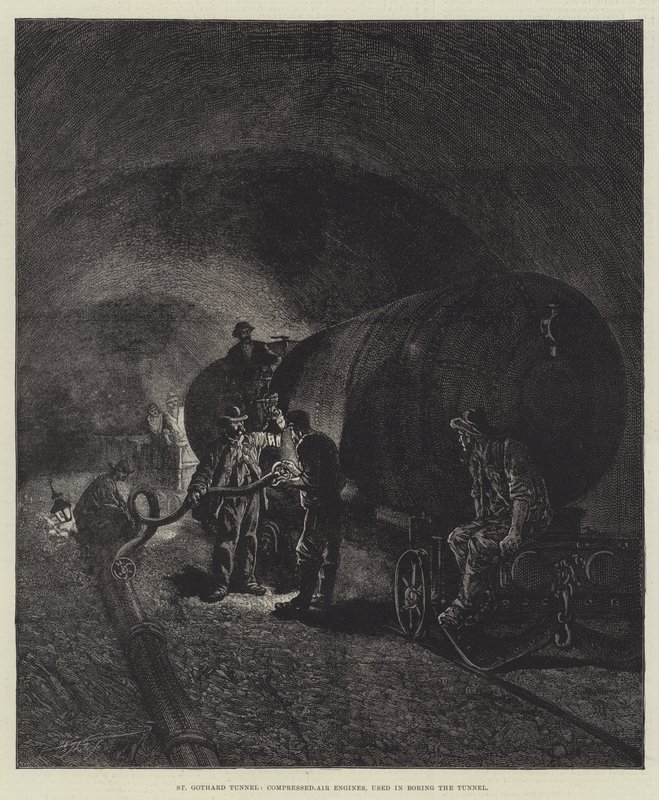 O Túnel de São Gotardo (gravura) de English School