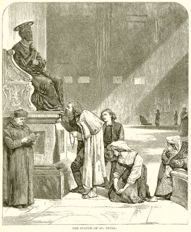 A, estátua, de, st. Peter de English School