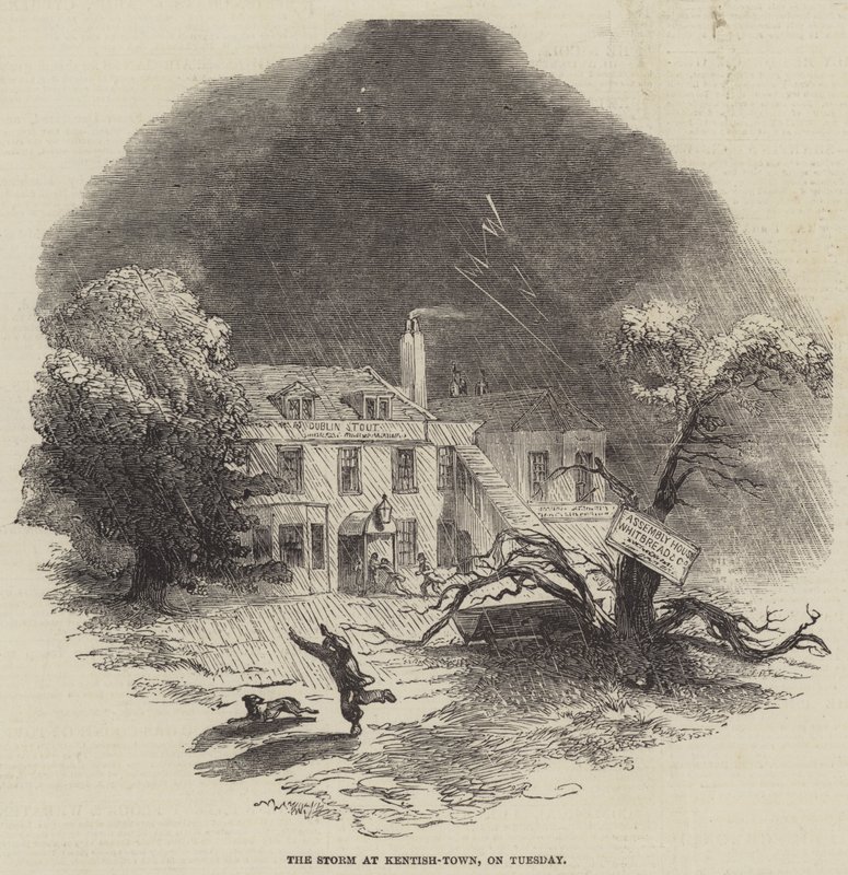 A Tempestade em Kentish-Town, na terça-feira (gravura) de English School