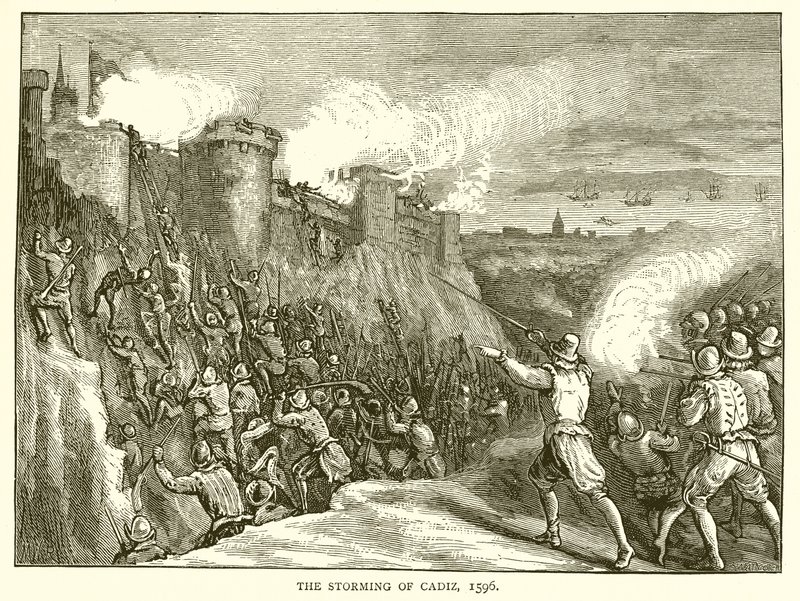 O assalto de Cádis, 1596 de English School