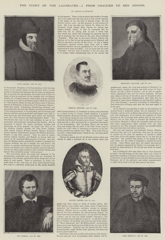 A História dos Laureados, de Chaucer a Ben Jonson (gravura) de English School