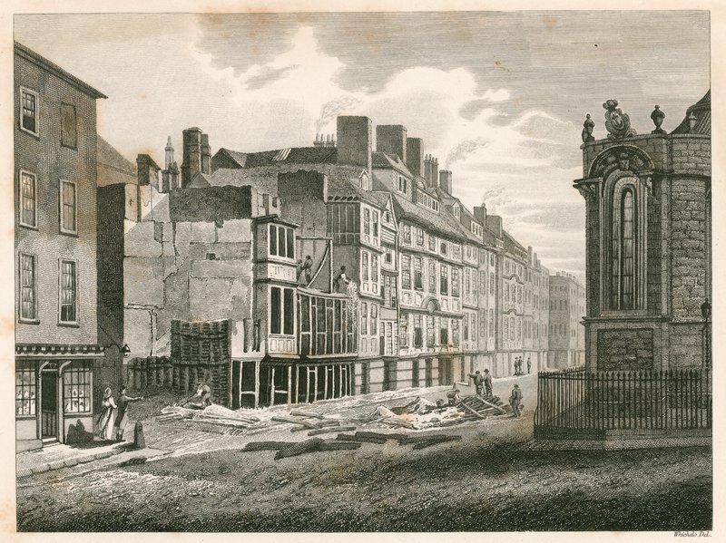 The Strand, Londres, antes de sua melhoria no ano de 1810 de English School