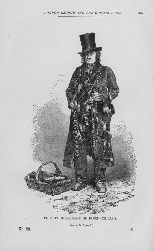 O vendedor ambulante de coleiras de cães (gravura) de English School