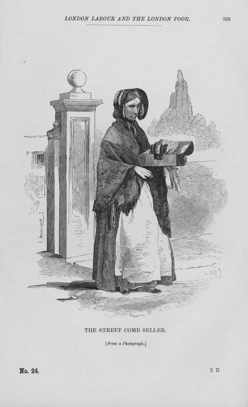 O vendedor de pente de rua (gravura) de English School