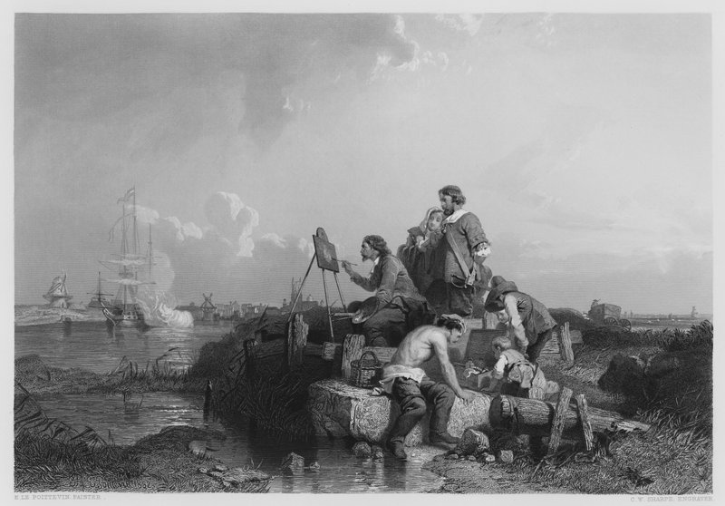 O Estúdio de Van Der Velde (gravura) de English School