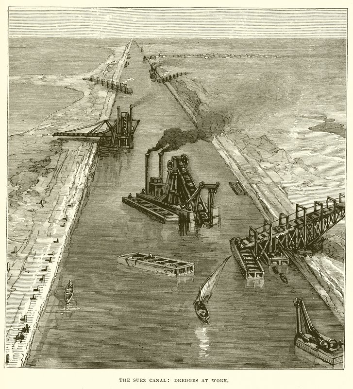 Canal de Suez: dragas no trabalho de English School