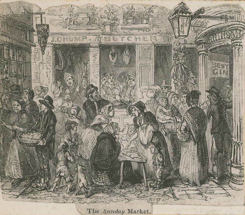 O mercado de domingo, Londres de English School