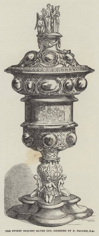 A Taça Swiney Bequest Silver, desenhada por D Maclise, RA (gravura) de English School