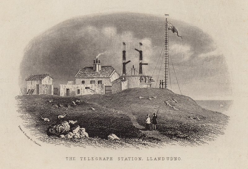 A Estação Telegráfica, Llandudno (gravura) de English School