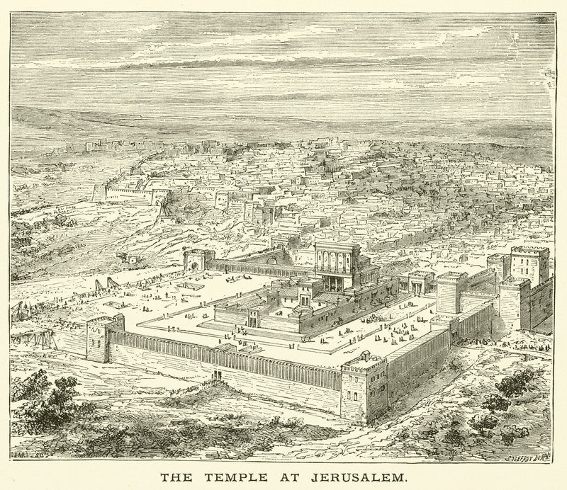 O Templo em Jerusalém (gravura) de English School