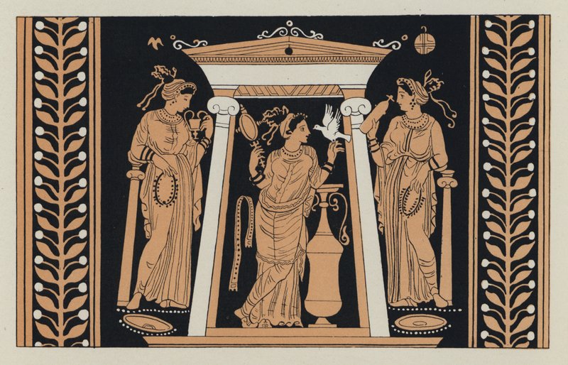 O Templo de Afrodite (litografia a cores) de English School