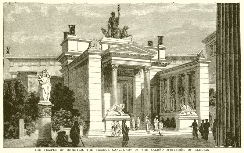 O templo de Demeter, o famoso santuário de mistérios sagrados de Eleusis de English School