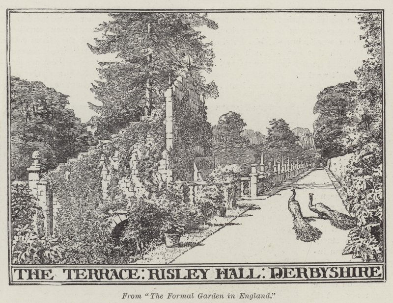 The Terrace, Risley Hall, Derbyshire (gravura) de English School