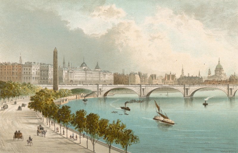 O Thames Embankment - olhando para o leste de English School