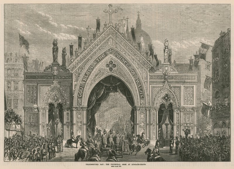O Dia de Ação de Graças: o arco do triunfo em Ludgate Hill de English School
