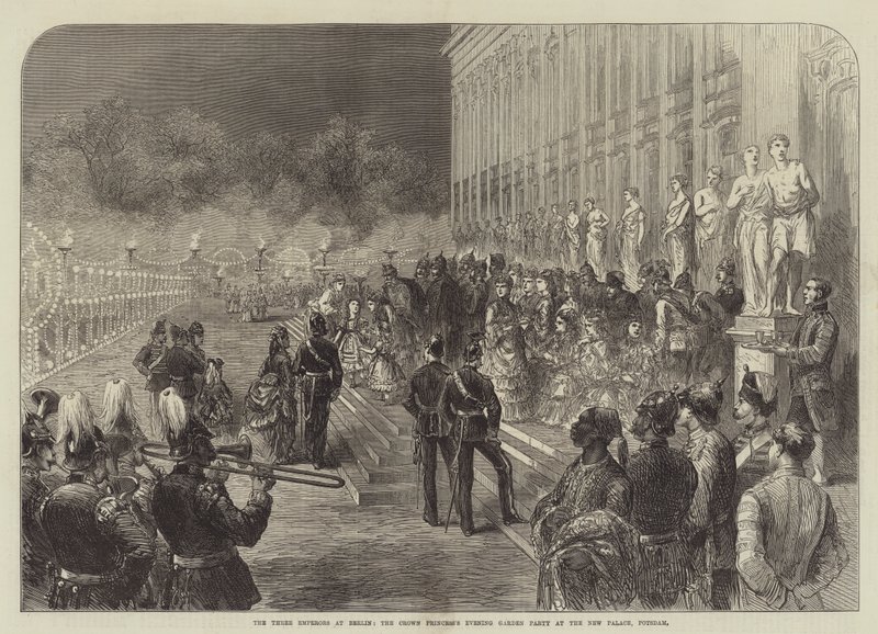 Os Três Imperadores em Berlim, Festa da Princesa da Coroa no Jardim da Noite no Novo Palácio, Potsdam (gravação) de English School