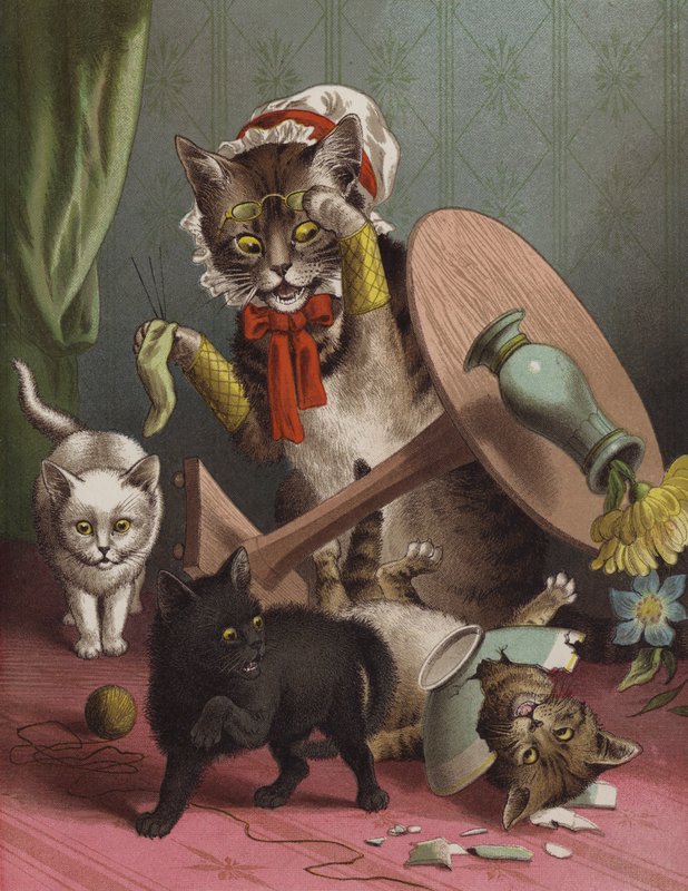 Os três gatinhos (cromolito) de English School