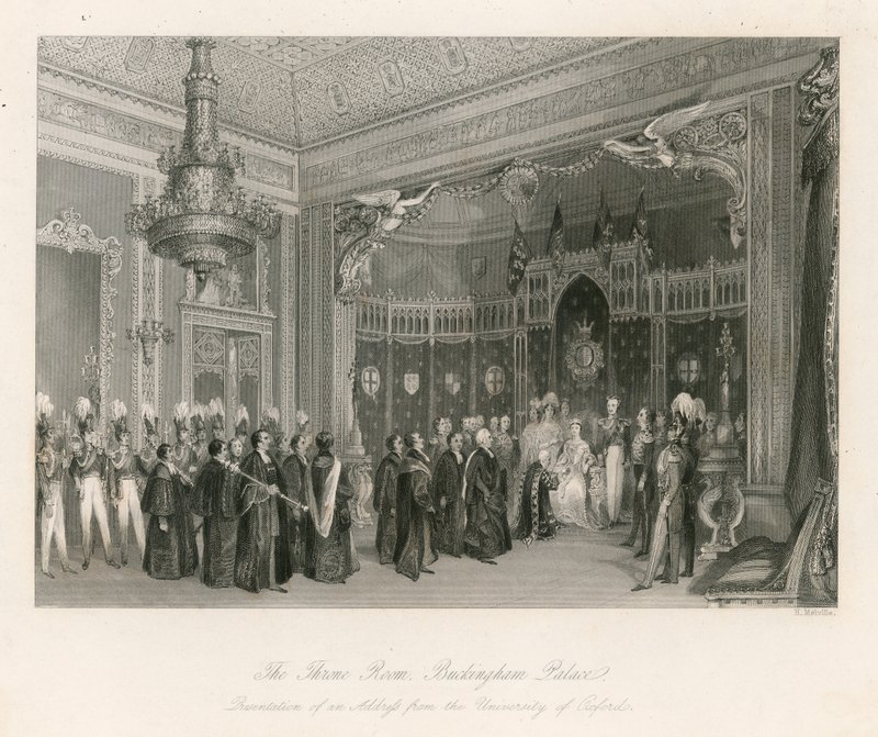 A sala do trono, o Palácio de Buckingham de English School
