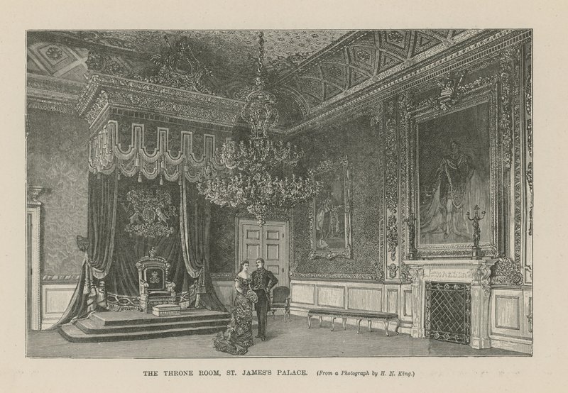 A, trono, sala, em, st jamess, palácio de English School