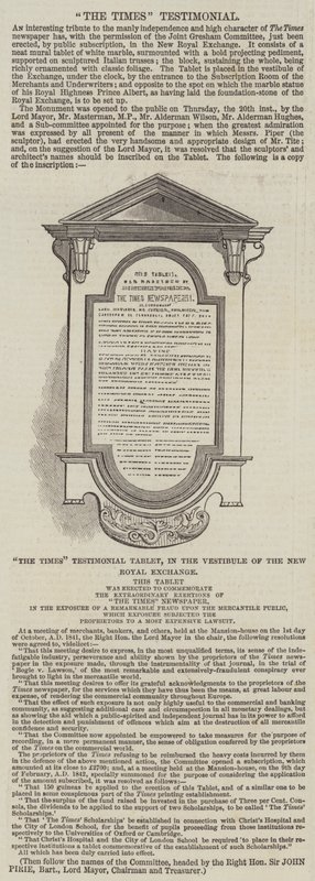 The Times Testimonial (gravura) de English School