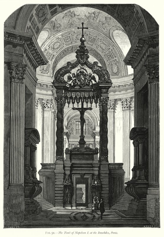A Tumba de Napoleão I nos Inválidos, Paris (gravura) de English School
