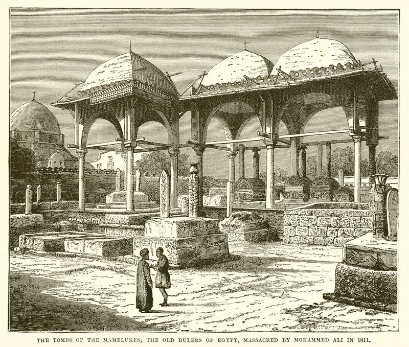 Os túmulos dos mamelucos, os antigos governantes do Egito, massacrados por Mohammed Ali em 1811 de English School