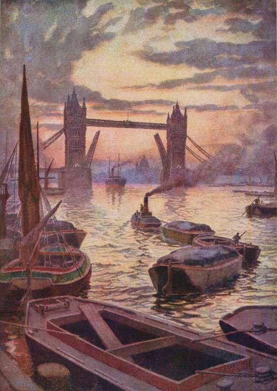 A Ponte da Torre (litografia a cores) de English School