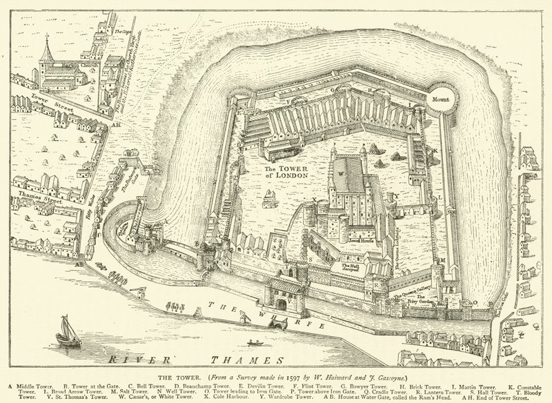 The Tower, de uma pesquisa feita em 1597 por W Haiward e J Gascoyne de English School