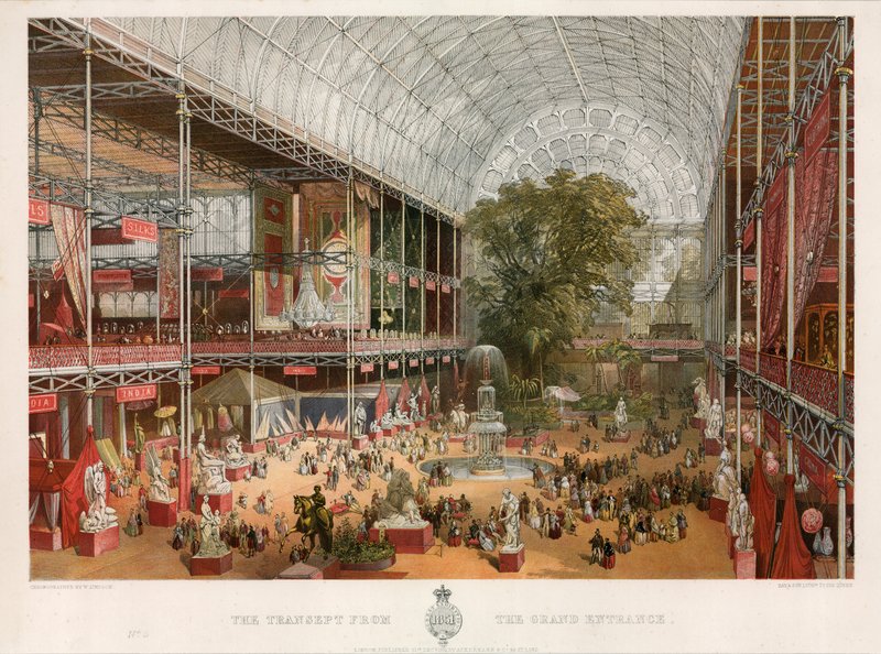 O transepto da Grande Entrada, Grande Exposição, 1851 de English School