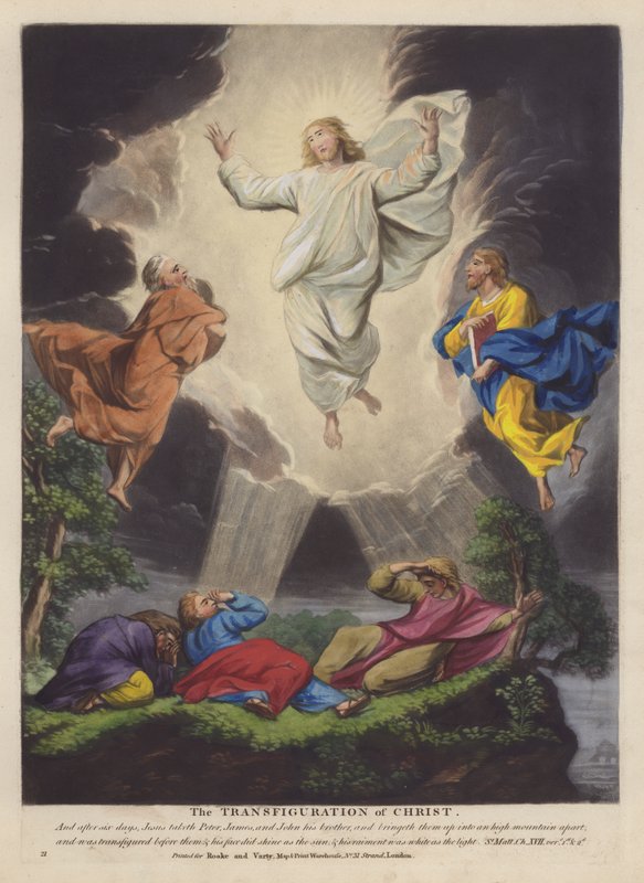 A Transfiguração de Cristo (lito colorido) de English School