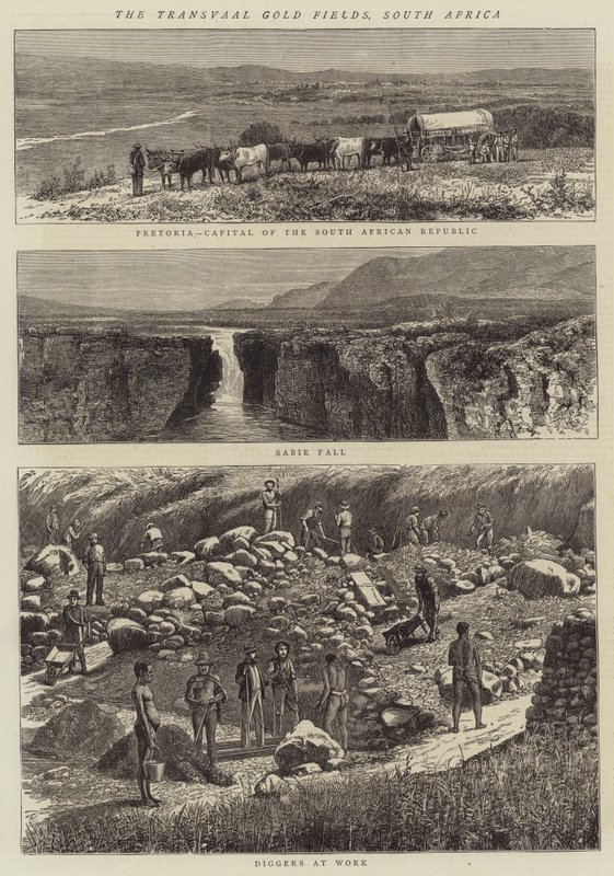 The Transvaal Gold Fields, África do Sul (gravura) de English School