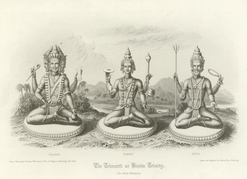 Trimurti ou Trindade Hindu de English School
