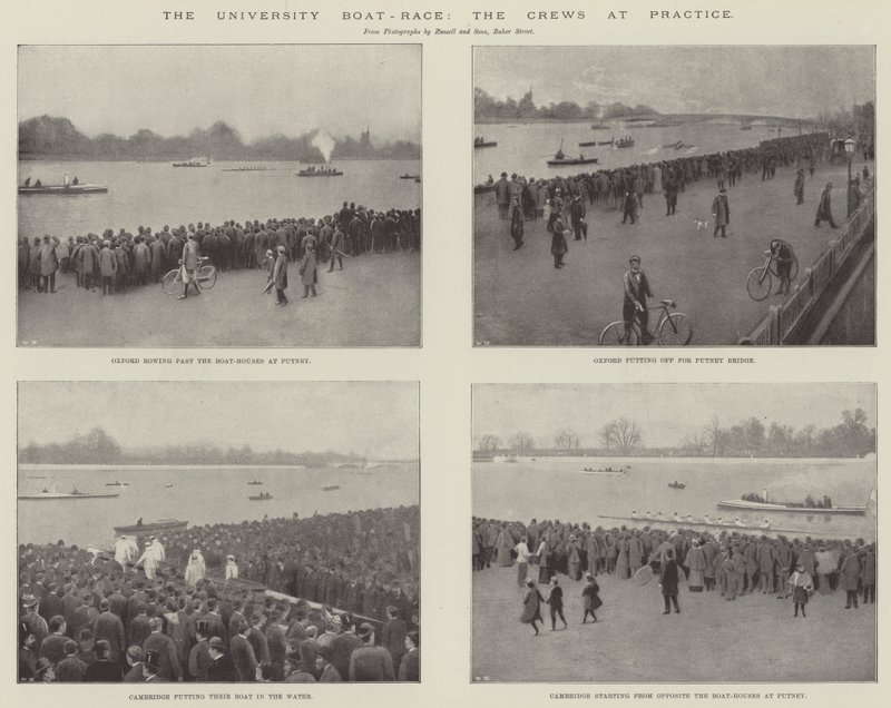The University Boat-Race, the Crews at Practice (gravura) de English School