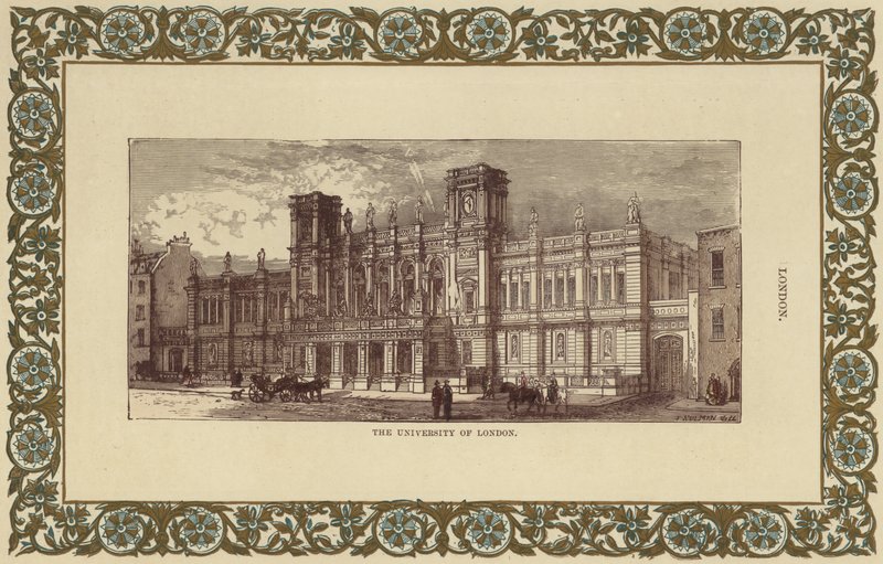 A Universidade de Londres (gravura a cores) de English School
